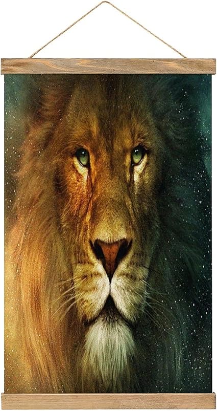 Amazon Co Jp クールなライオンの顔 リネンキャンバスハンギングポスター壁アート絵画家の装飾タペストリー寝室のリビングルームオフィス52x33 54cm Diy 工具 ガーデン