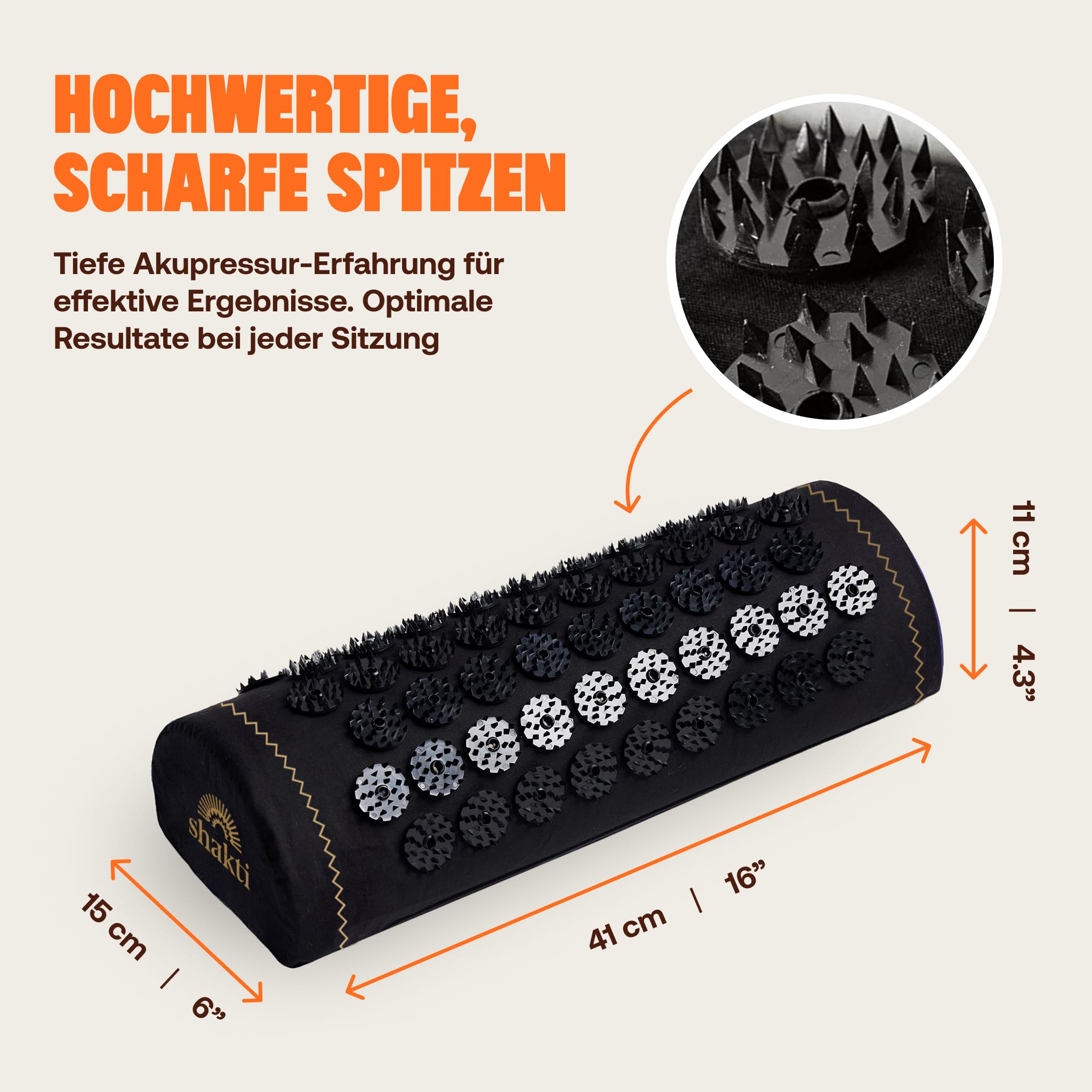 ShaktiMat Original Akupressurkissen aus GOTS-zertifizierter Bio-Baumwolle, Schwarz