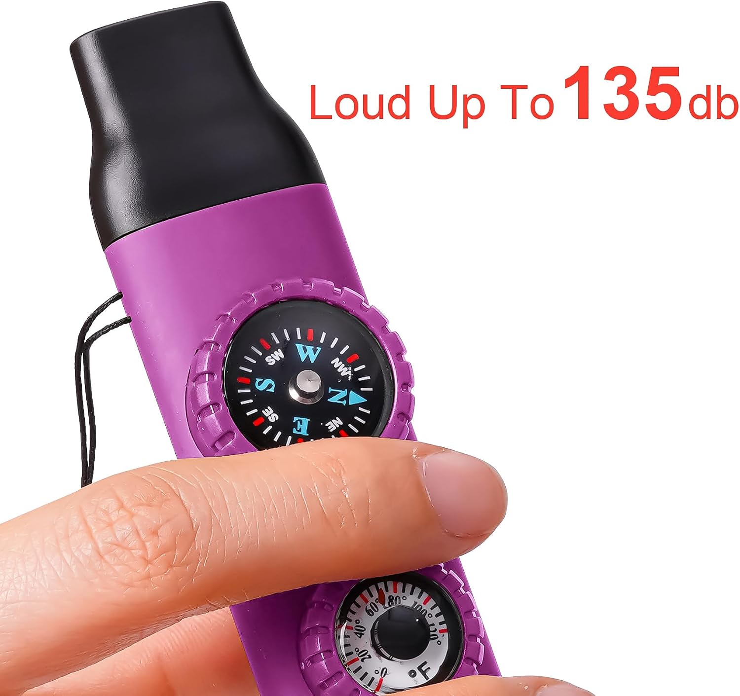 Emergency Survival Safety Whistle，Whistle for Kids with Lanyard,Compass,Thermometer,Ideal for Kayaking, Boating, Hiking, Camping, Climbing image 4