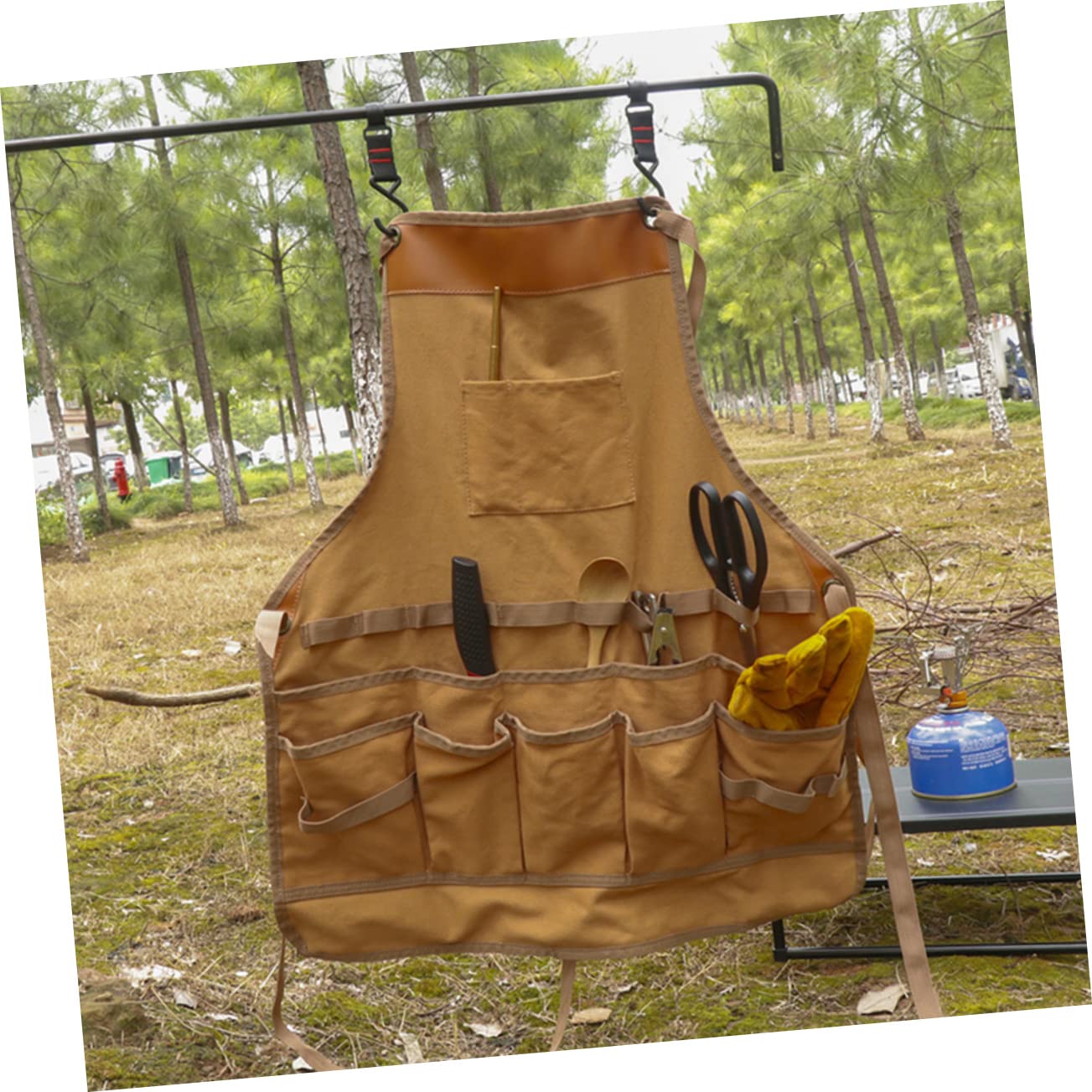 Operitacx Grembiule da Barbecue per con Cinghie Regolabili e Pratiche per Cucina Grigliate e Campeggio