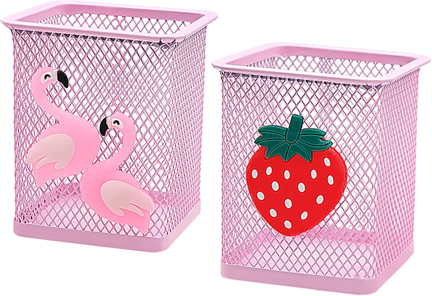 2 Pack Metal Mesh Pen Holder, Mesh Pencil Holder for Desk Office, Mesh