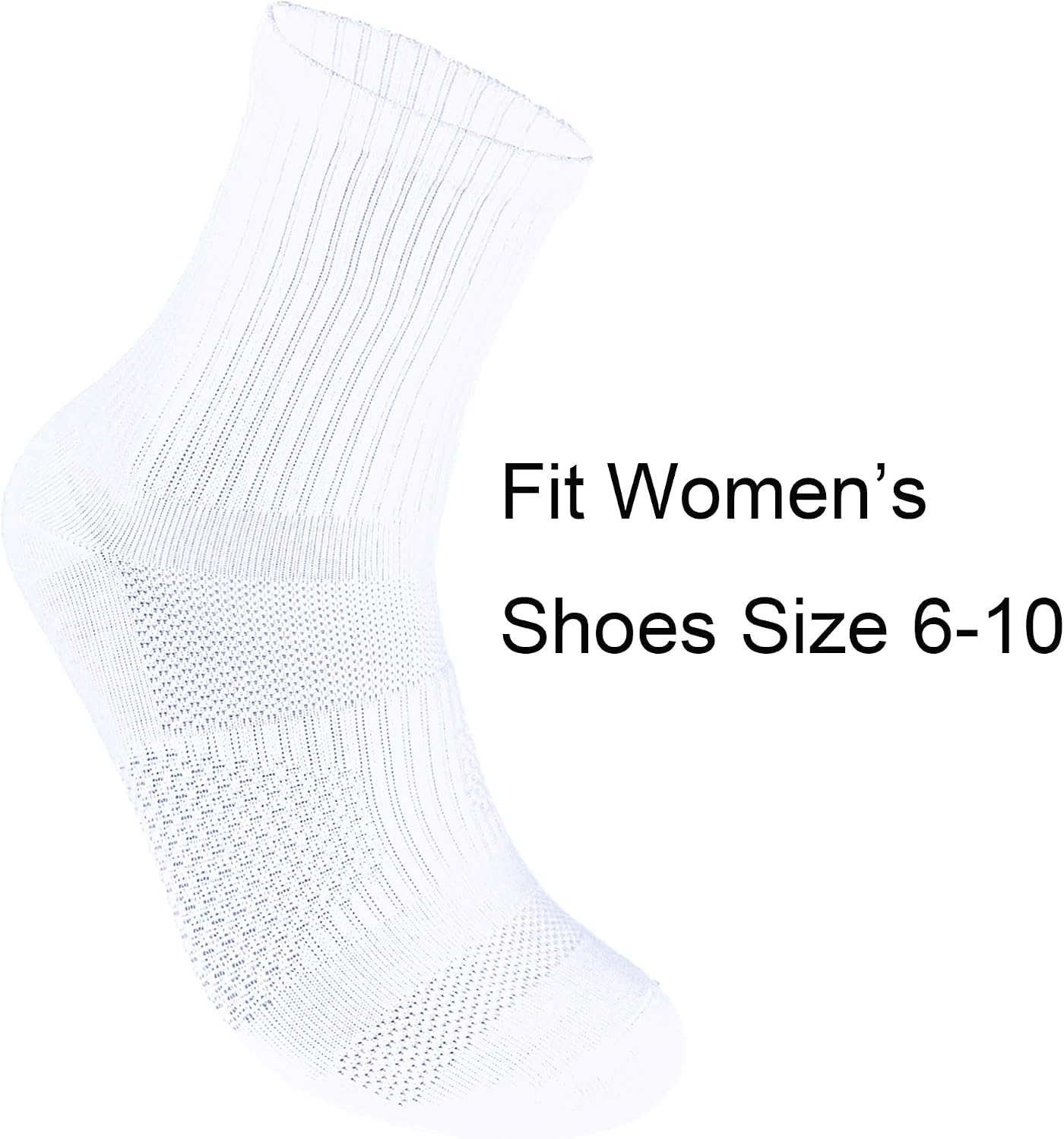 Womens Anti Blister Odor Control Moisture Wicking Compression Quarter Crew Cotton Athletic Running Socks