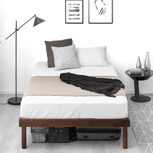 タンスのゲン Tansu no Gen King Bed Frame, Solid Nordic Pine Wood, No Box Spring Needed