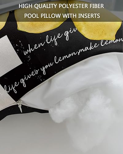 Miniatura 7 de Amarillo Verano Limón Abstracto Negro Blanco Buffalo Plaid al aire libre Chaise Lounge Chair Head Pillow Pack 1 Pack Funda de almohada lumbar