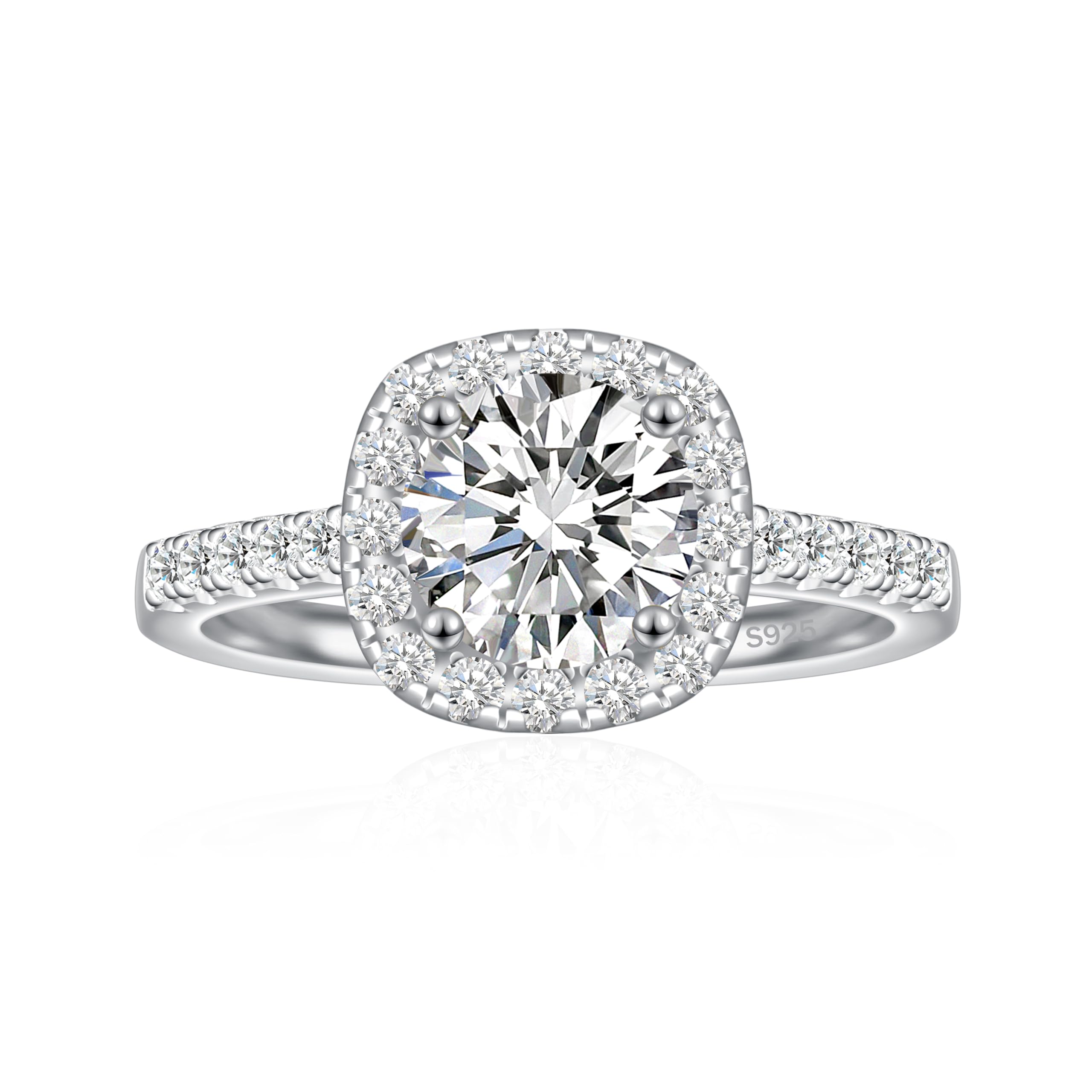 Jalokivi Cushion Cut CZ Ring