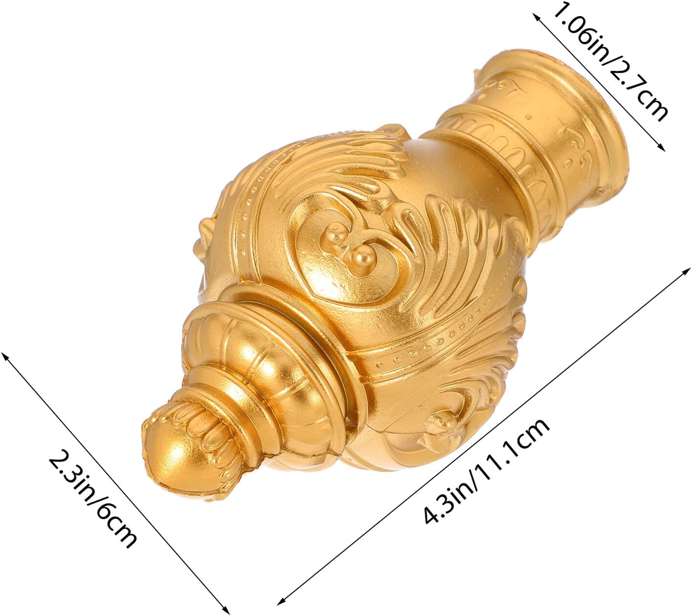 10pcs Decorative Plastic Curtain Rod Finials for Diameter Drapery Rods Easy Installation Vintage Gold Roman Style End Caps for Window Treatment and Office Aesthetic Enhancements