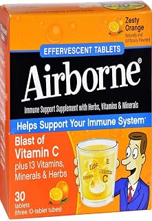 Immune Support Supplement Effervescent Tablets, Zesty Orange, 30 Count