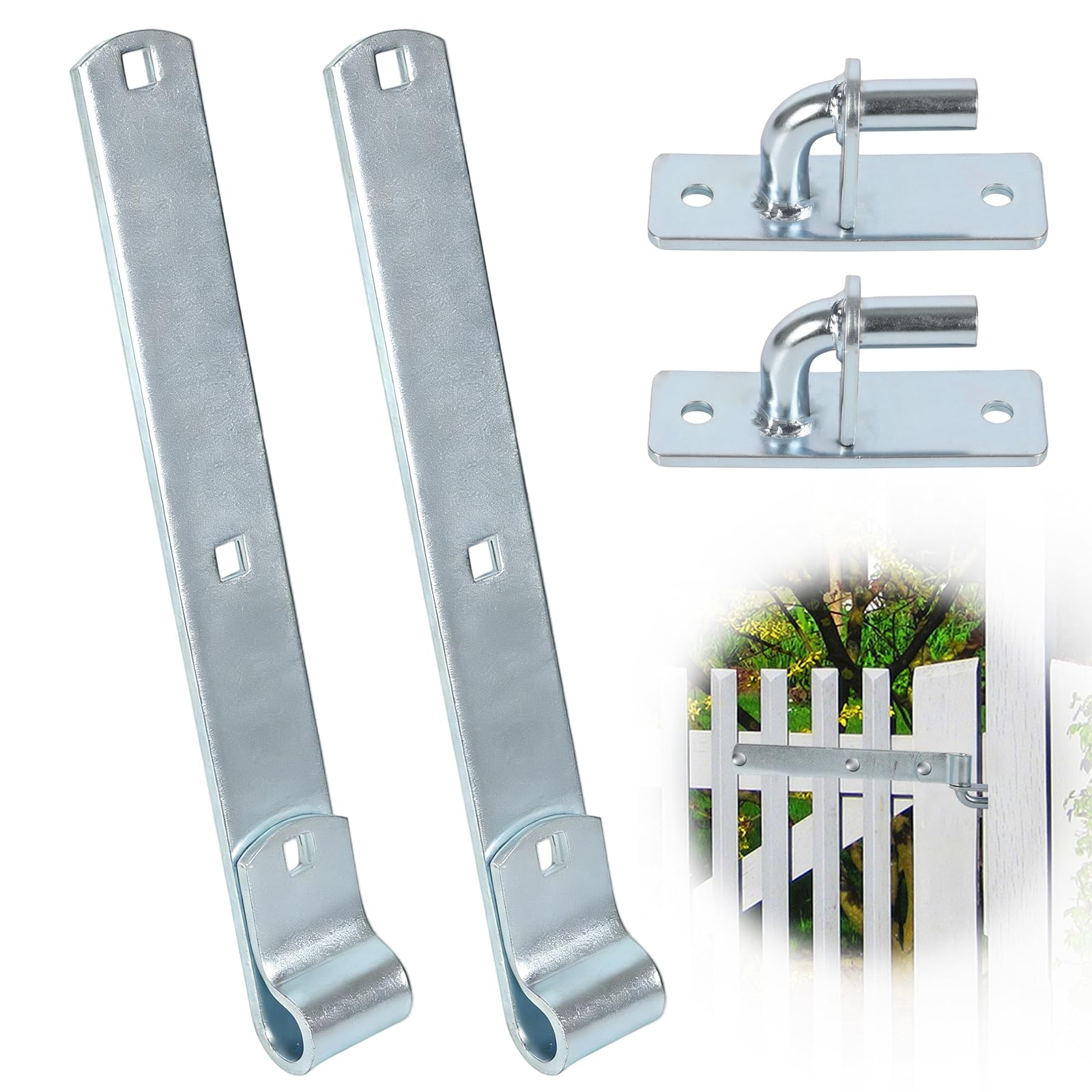 300 mm di bandella per porta con cardine, 2 x cerniere per porta a carico pesante in nastro zincato 300 mm (12 pollici), zincato Cerniera per cancello da giardino, bandella per porta, per porte