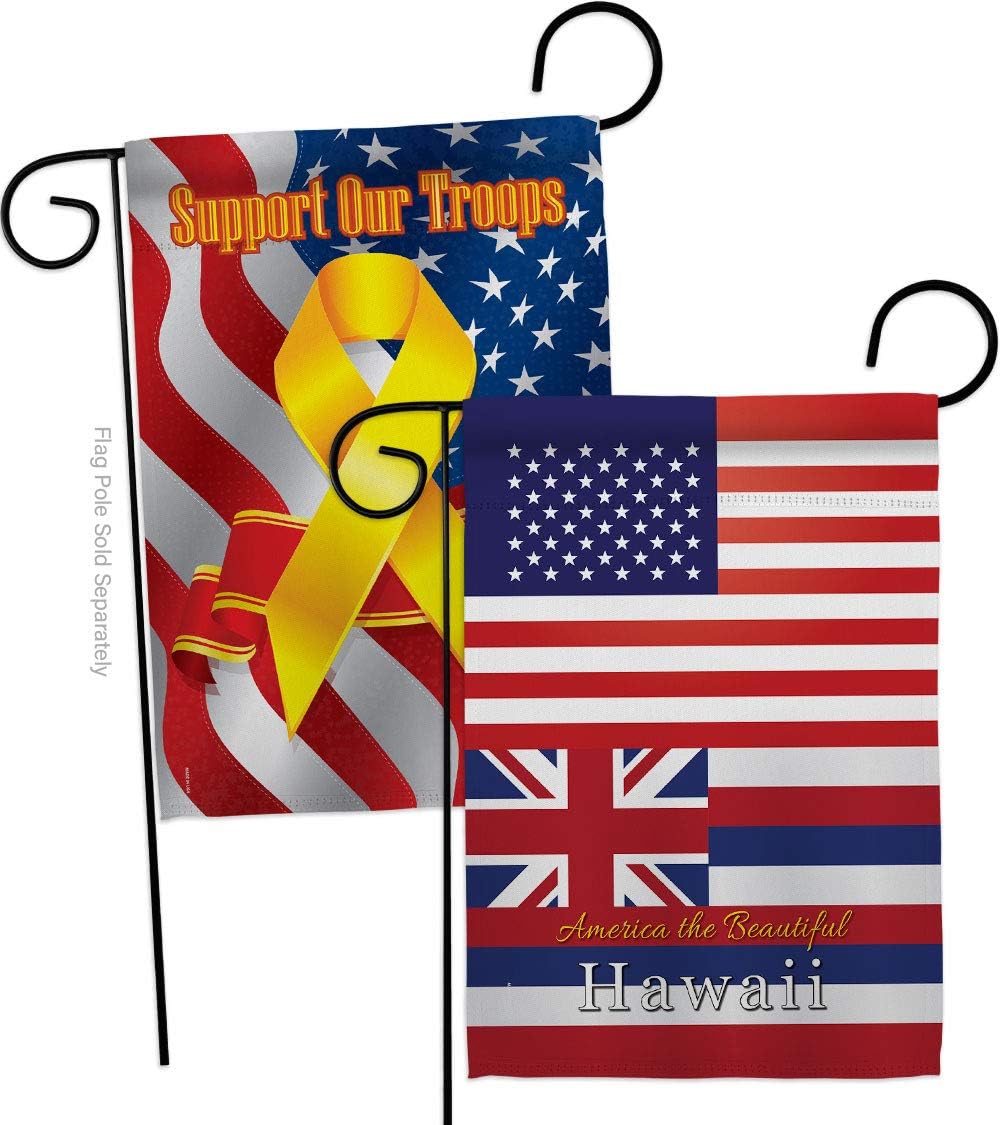 US Hawaii Garden Flag - Pack Regional States USA American Territories Republic Country Particular Area Support Our Troops - House Decoration Banner Small Yard Gift Double-Sided Made in 13 X 18.5