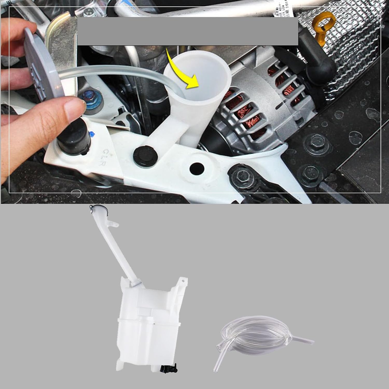 Windshield Washer Reservoir Compatible with Nissan Rogue S/SL/SV 2014 2015 2016, Wiper Washer Fluid Reservoir Tank, Replace# 28910-4BA0A, NI1288167