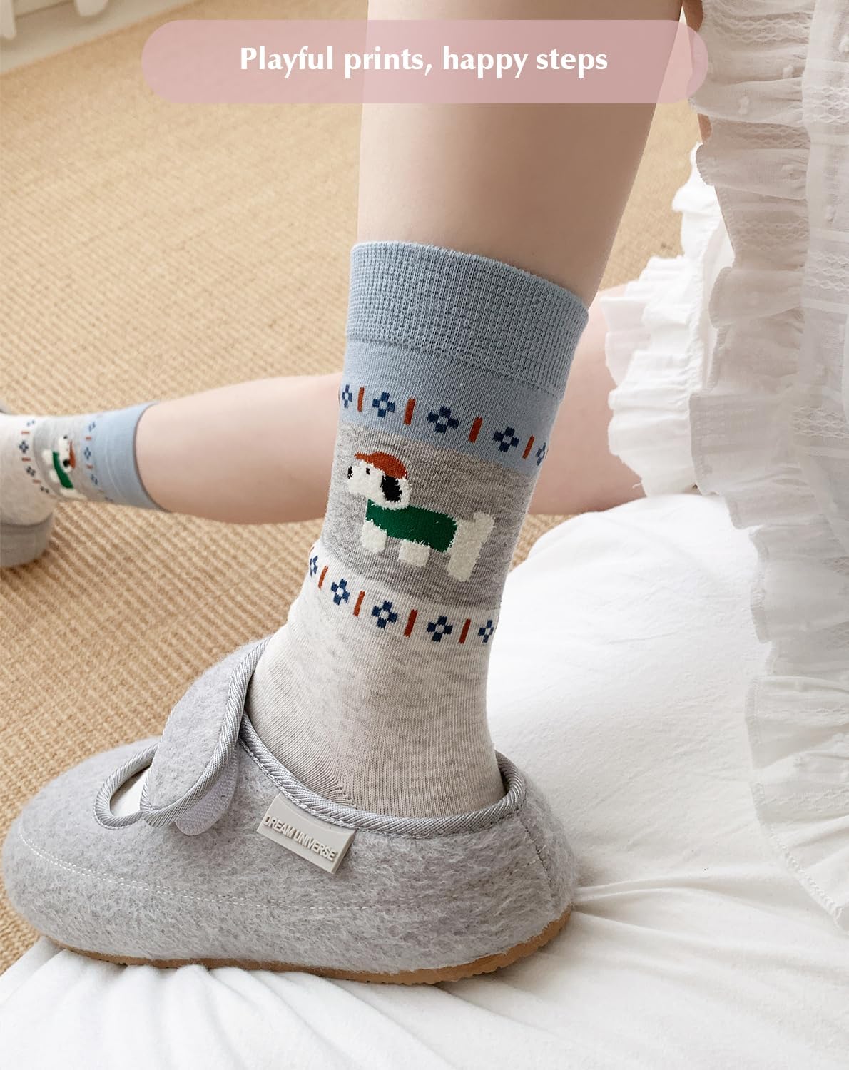 Daphene Womens Cute Socks All Season | Premium Combed Cotton Breathable Soft | Cartoon Animal Patterns | Cozy Holiday Gifts - Image 2