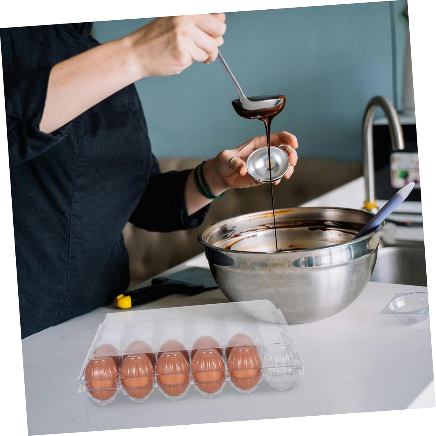 Zerodeko 6pcs Transparent Egg Storage Box Reusable Clear Plastic Egg Cartons Stackable Organizers for Fridge for Fresh Chicken Home Supermarket Camping