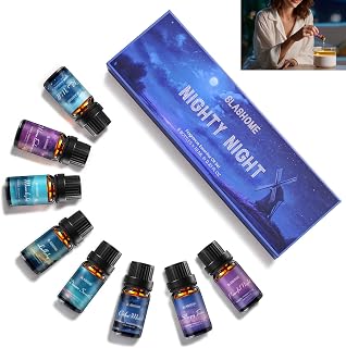 Good Night Essential Oils Set | 8 Pcs Sleep Aromatherapy Oils for Diffuser, Fragrance Oil for Candle, Aromatherapy Gift Set, Sleepy Time, Rest Well, Moonlight, Dream Sweetly, Peaceful Night, & More