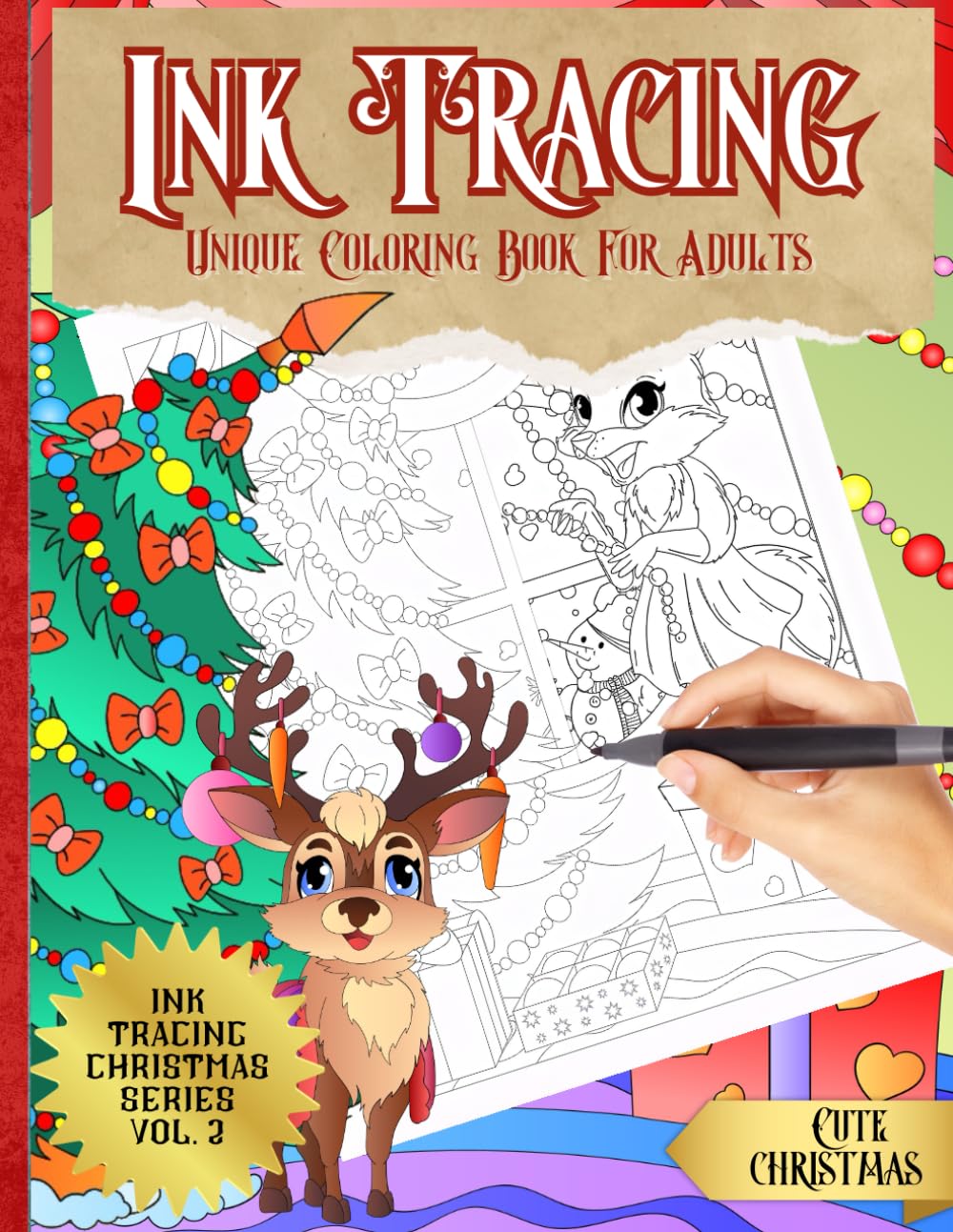 Ink Tracing Unique Coloring Book for Adults - Christmas Series Vol. 2: Cute Christmas Tracing Book For Drawing With Pen and Ink - Intricate and ... Ink Tracing Coloring Book Series for Adults)