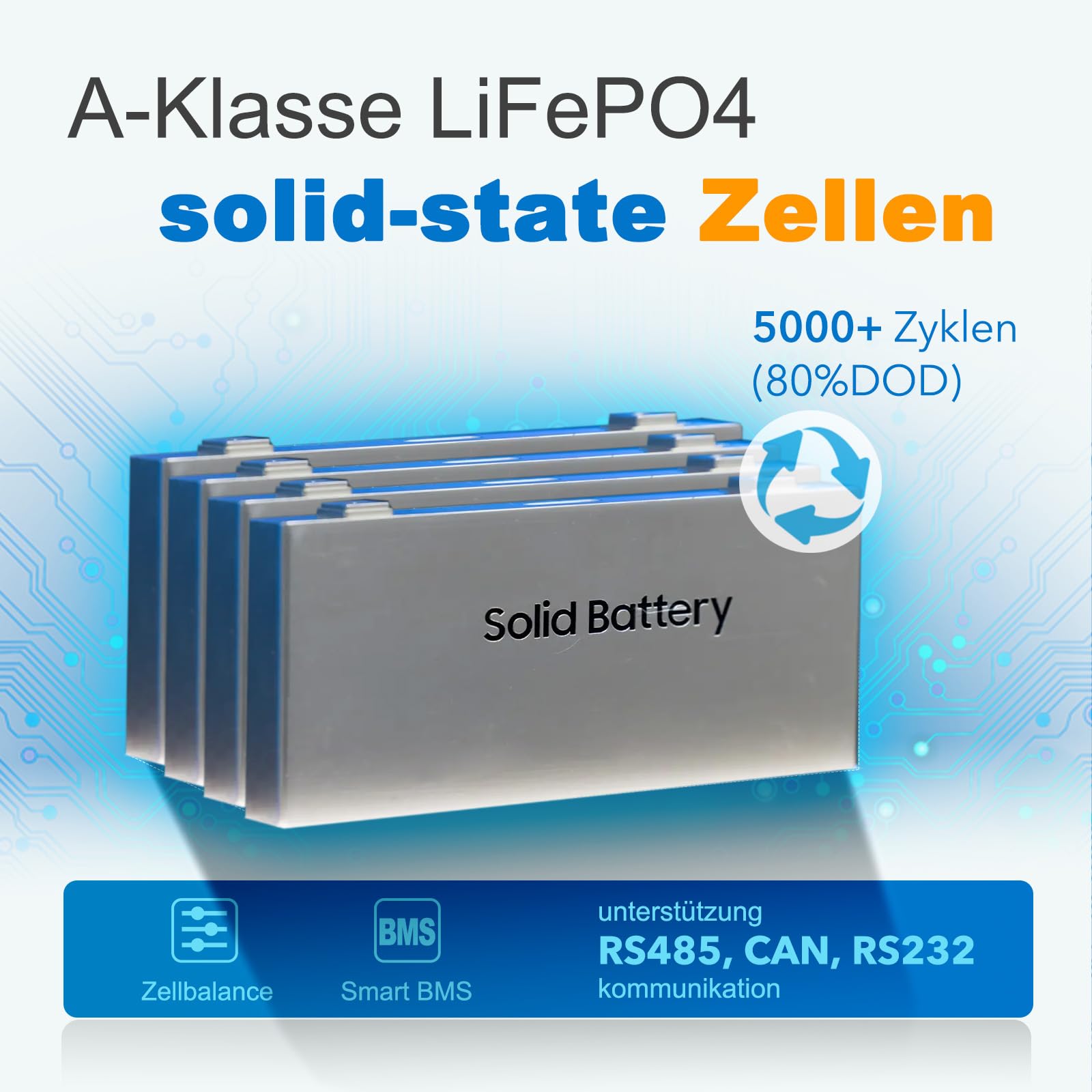 Batteria Al Litio LiFePO4 48V 100Ah EPEVER Con BMS - Per Casa, Camper E Sistemi Solari