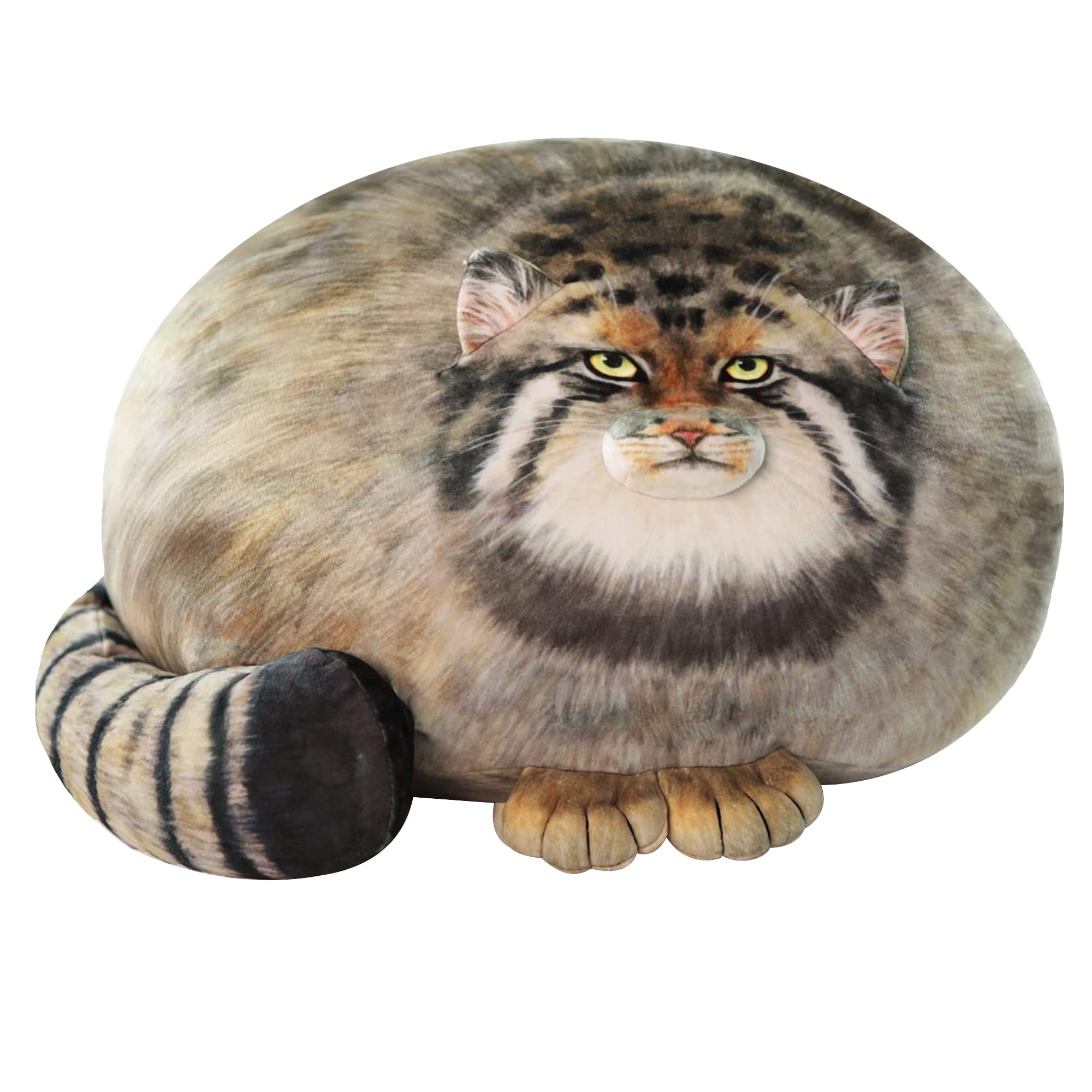 SQEQEPallas Cat Plush, Cute Cat Stuffed Animals, Soft Stuffed Kitten Body Pillow Plush Gift for Kids Birthday(Steppe Cat,18 inch)