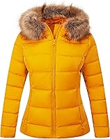 Vista 6 de Bellivera Chaqueta Acolchada Ligera para Mujer, Abrigos de Invierno para Mujer Cálidos Acolchados de Burbujas con Capucha y Cuello de Piel Sintética