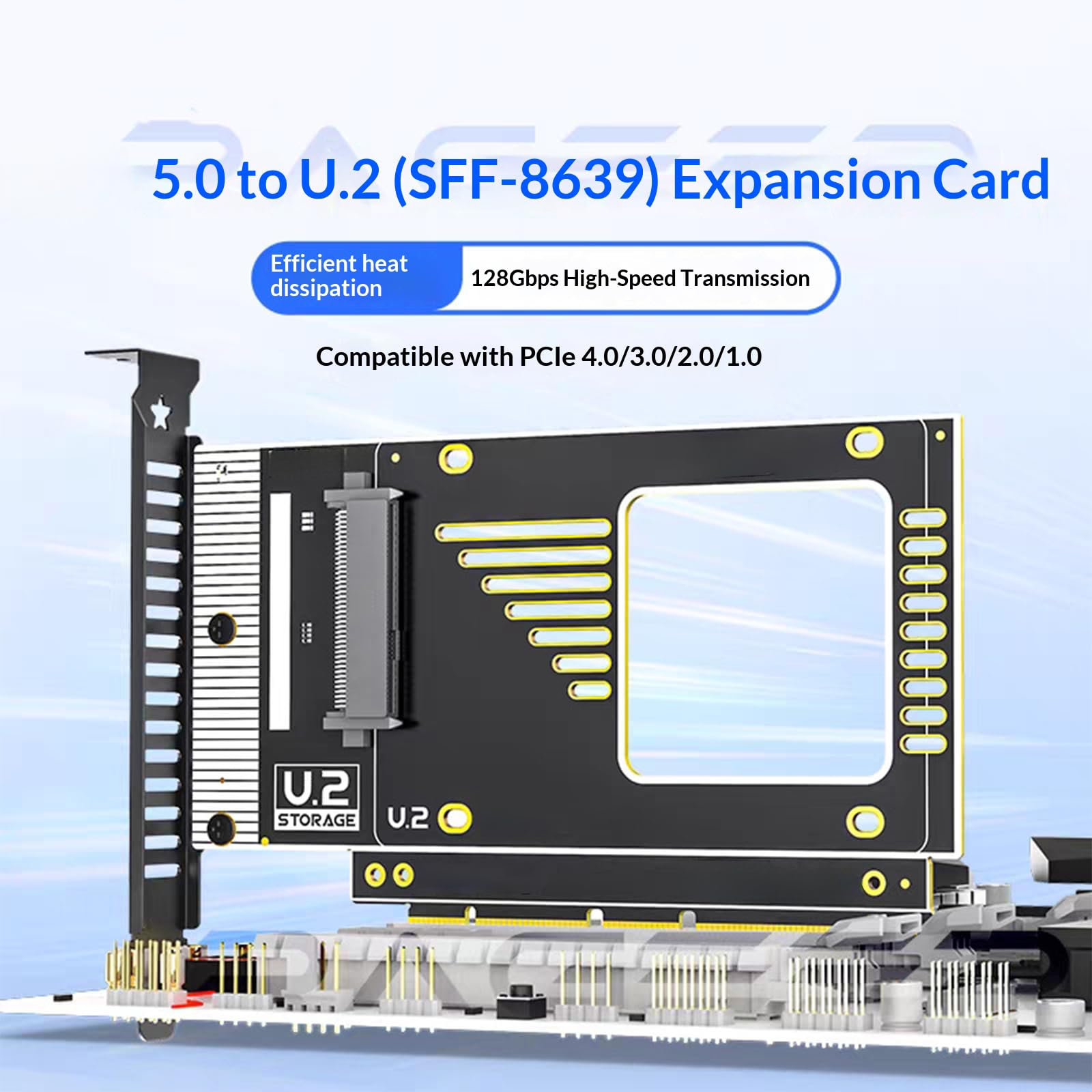 Scheda di espansione intelligente U.2 a PCIe 5.0 Scheda di espansione 128Gbps Larghezza di banda Computing Accessori Scheda di archiviazione