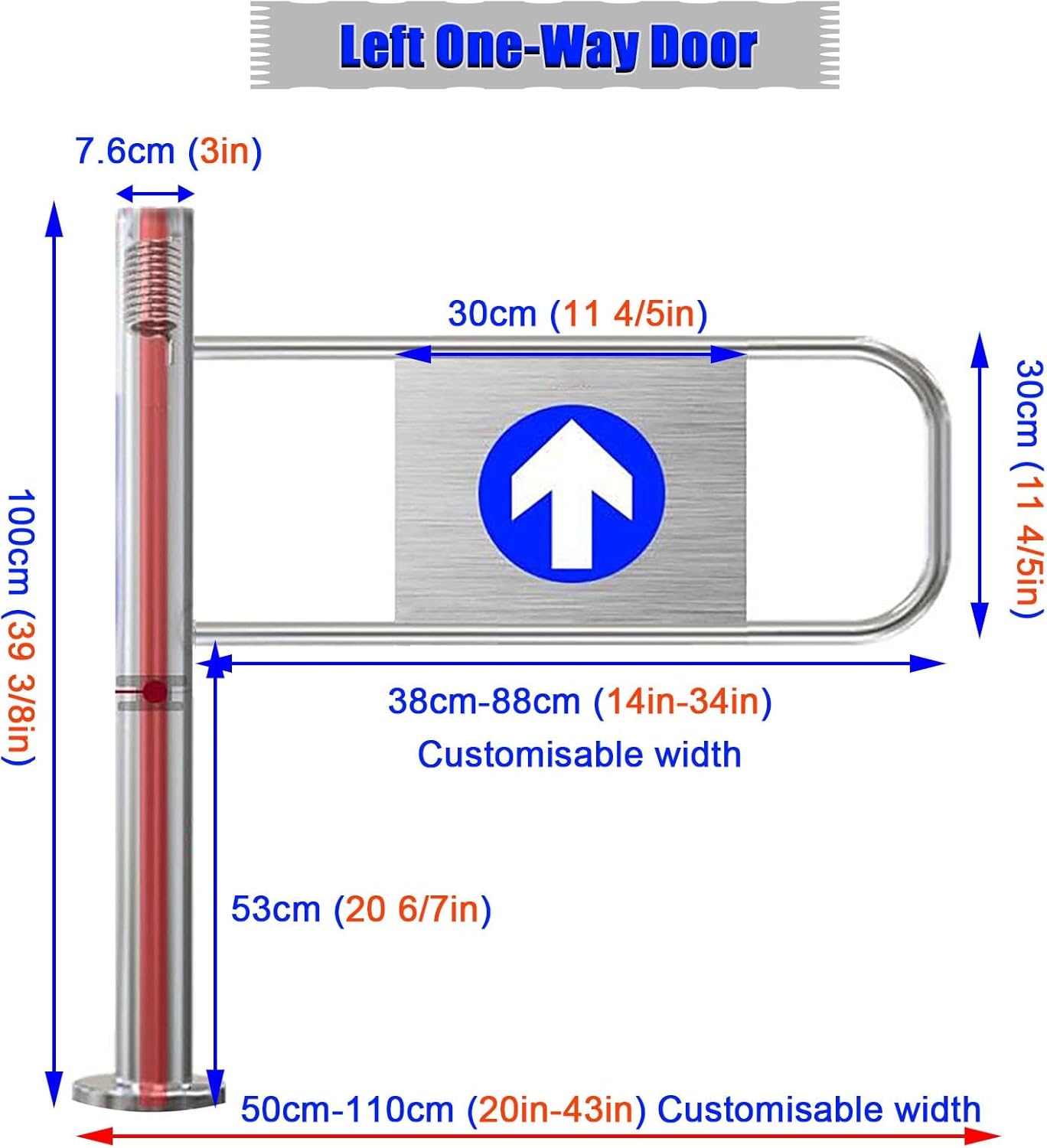 Automatic Swing Gate One-Way Door, Secure Access Control for Schools, Stores & Hospitals, Durable Single/Double Half Waist Design, Ideal Entrance & Exit Solution