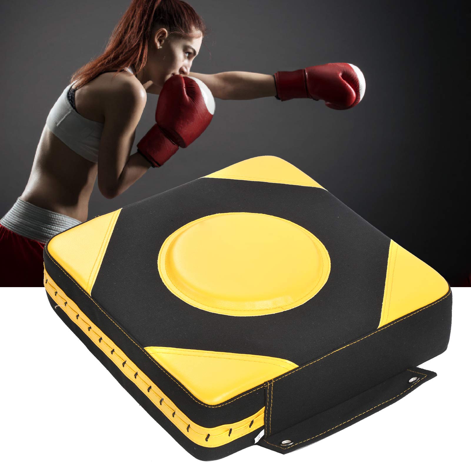LenTLy Sacco da Boxe da Muro, Pad da Combattimento Bersaglio per Fitness a Casa, Sanda Taekwondo - Realizzato in Pelle PU e Spugna EPE Ad Alta Elasticità (Giallo)