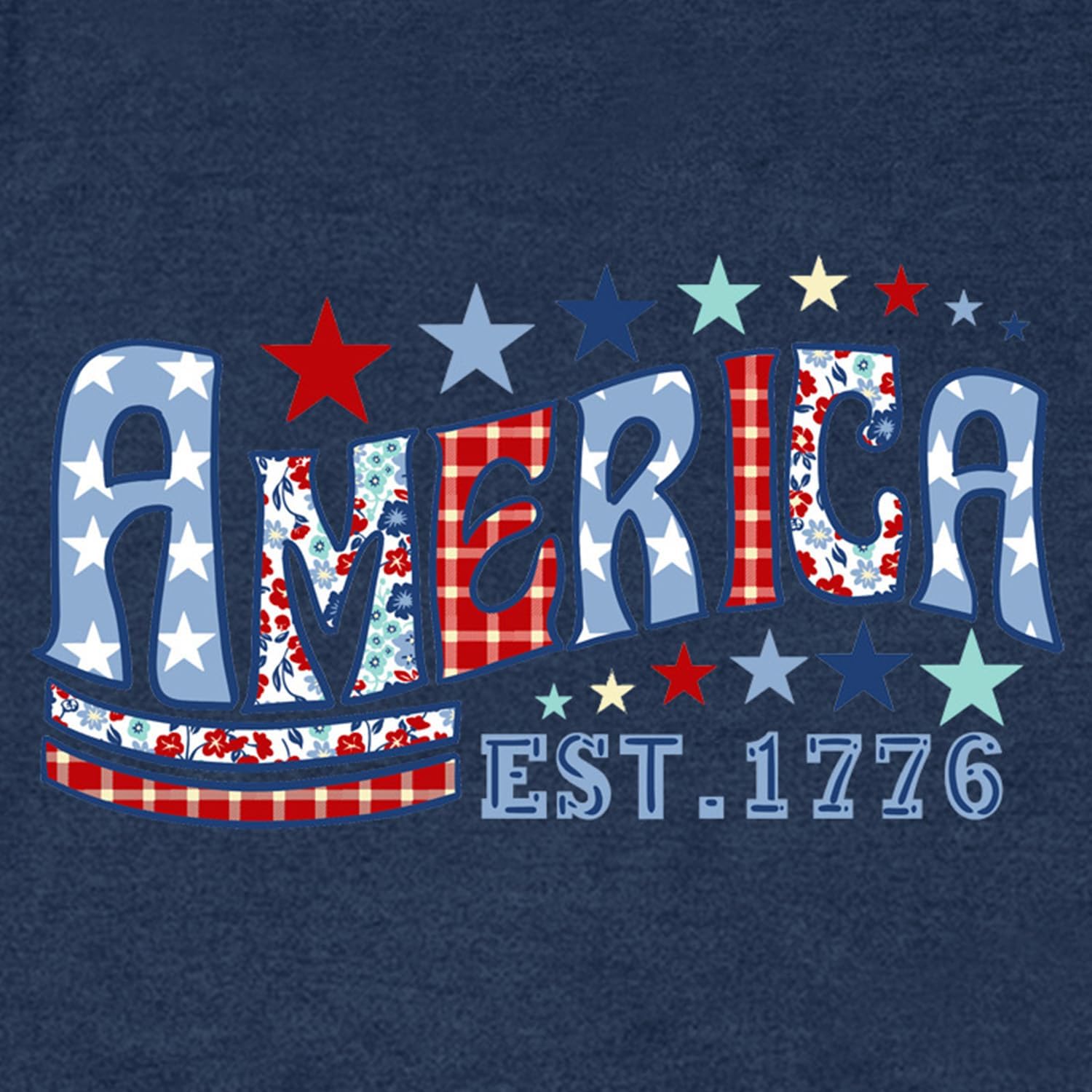 USA Shirt for Women American Flag T-Shirt 4th of July Patriotic Tee EST. 1776 Print Tops