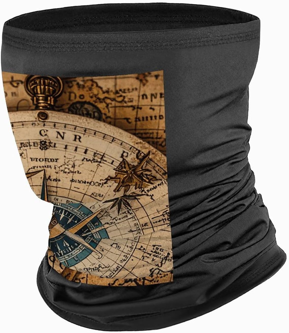 Compass and Old World Map Neck Gaiter Face Mask UV Protection for Men Women, Breathable Quick Dry Face Cover Bandana Outdoor Sports Balaclava Wind-Proof for Hiking Skiing Motorcycle Cycling