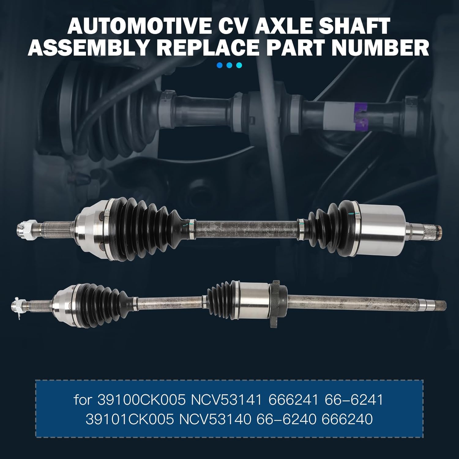 Front Left/Right CV Axle Shaft Assembly Axle Shaft Assembly Compatible 2007-2009 for Nissan Quest 3.5L 2004-2006 for Nissan Quest 3.5L 5 Speed Trans CV AXLE OE NCV53141 666241 66-6241 66-6240 666240