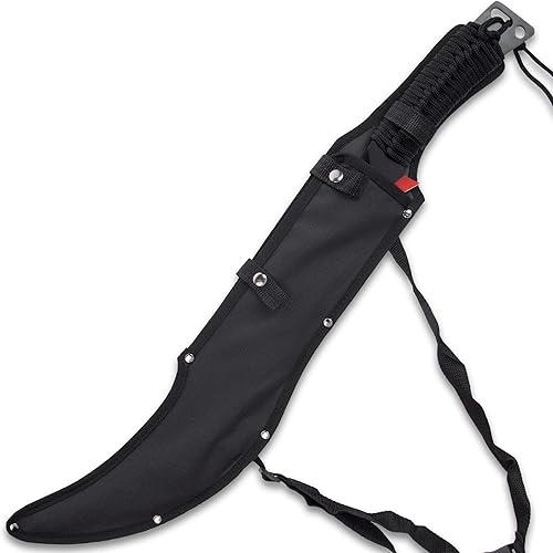 Miniatura 4 de Havoc RED Hunter Machete con funda  Construcción de acero inoxidable de una pieza, mango envuelto en cable, acabado de dos tonos  Longitud 23 34