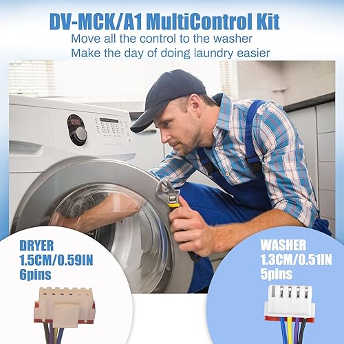 Miniatura 3 de Kit de conexión DV-MCKA1, kit multicontrol de lavandería compatible con lavadora y secadora de carga frontal Samsung o kit de control múltiple