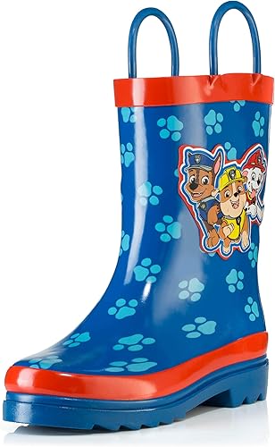 Nickelodeon Botas de lluvia de goma impermeables con estampado de personajes de Paw Patrol para niños (niños pequeños)