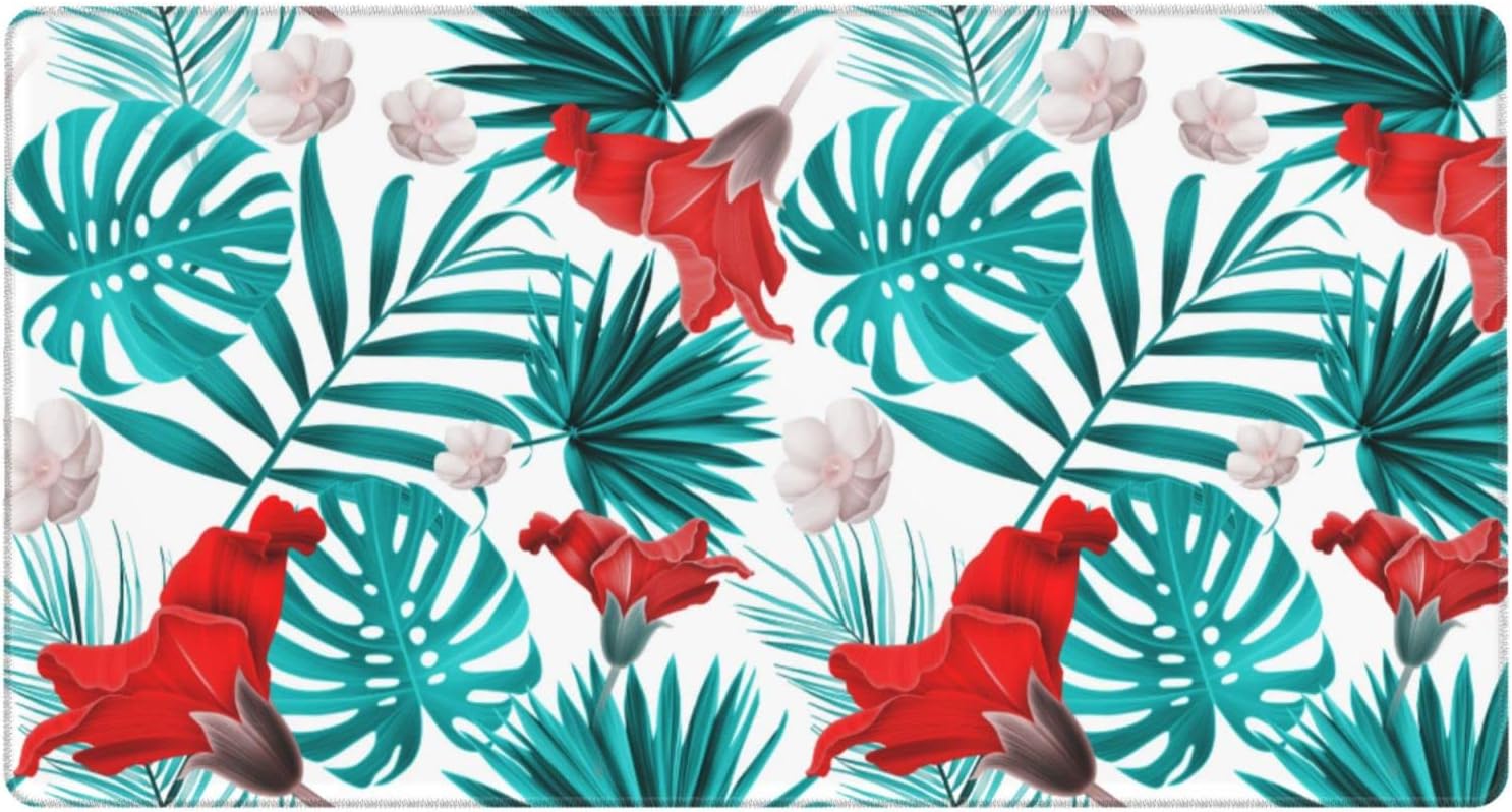 Colourful Tropical Leaves Flowers Large Mouse Pad Gaming Mouse Pad XXL
