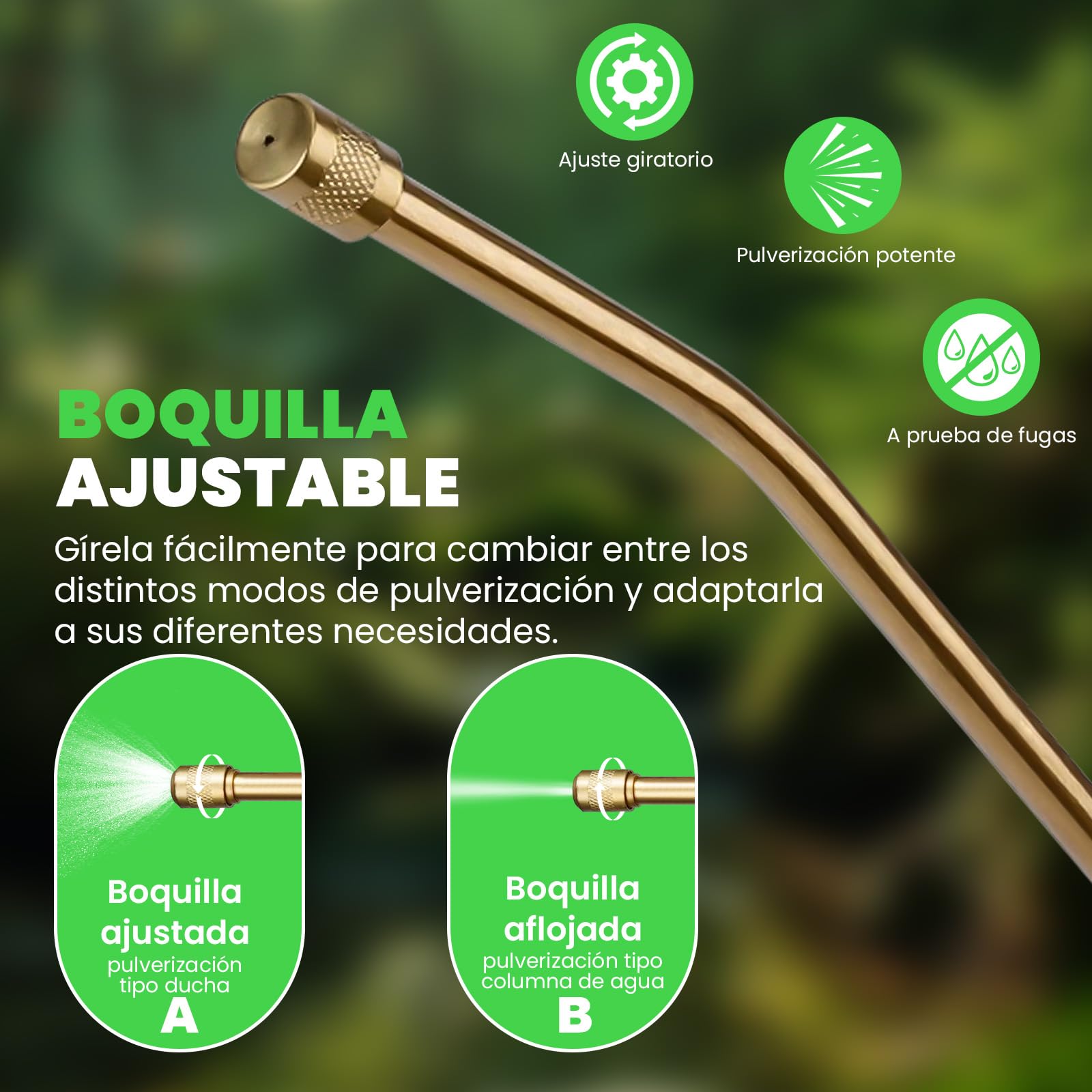 HYCHIKA Pulverizador a Presión 5L, Sulfatadora Manual 5 litros, Mochila Fumigadora Pulverizador Plantas, Lanza de Acero Inoxidable, Boquillas Regulables, para Riego de Plantas y Cuidado del Jardín