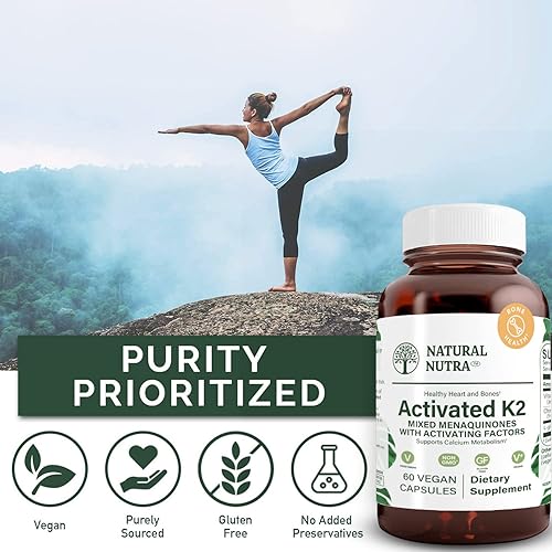 Miniatura 4 de Natural Nutra Suplemento de vitamina K2 de espectro completo, apoya la salud cardiovascular, ayuda a promover la salud ósea, apoya el metabolismo