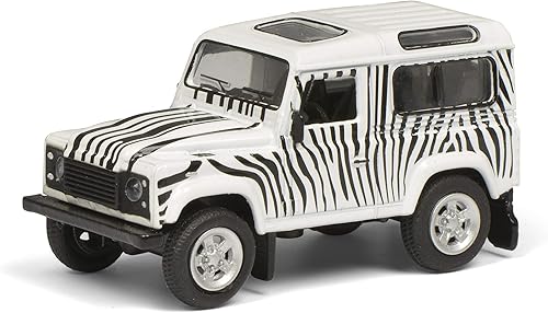 Miniatura 1 de Schuco 452021800 Land Rover Safari Defender 164 Escala Zebra Modelo Coche BlancoNegro
