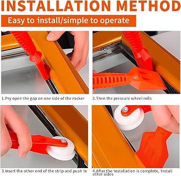 Window Glass Tool Kit, 5pcs Glazing Tools Set Screen Roller Tool Double Glazing Shovel Gasket Hook Heavy Duty Glazing Paddle Window Gap Adjustment Installation Tool