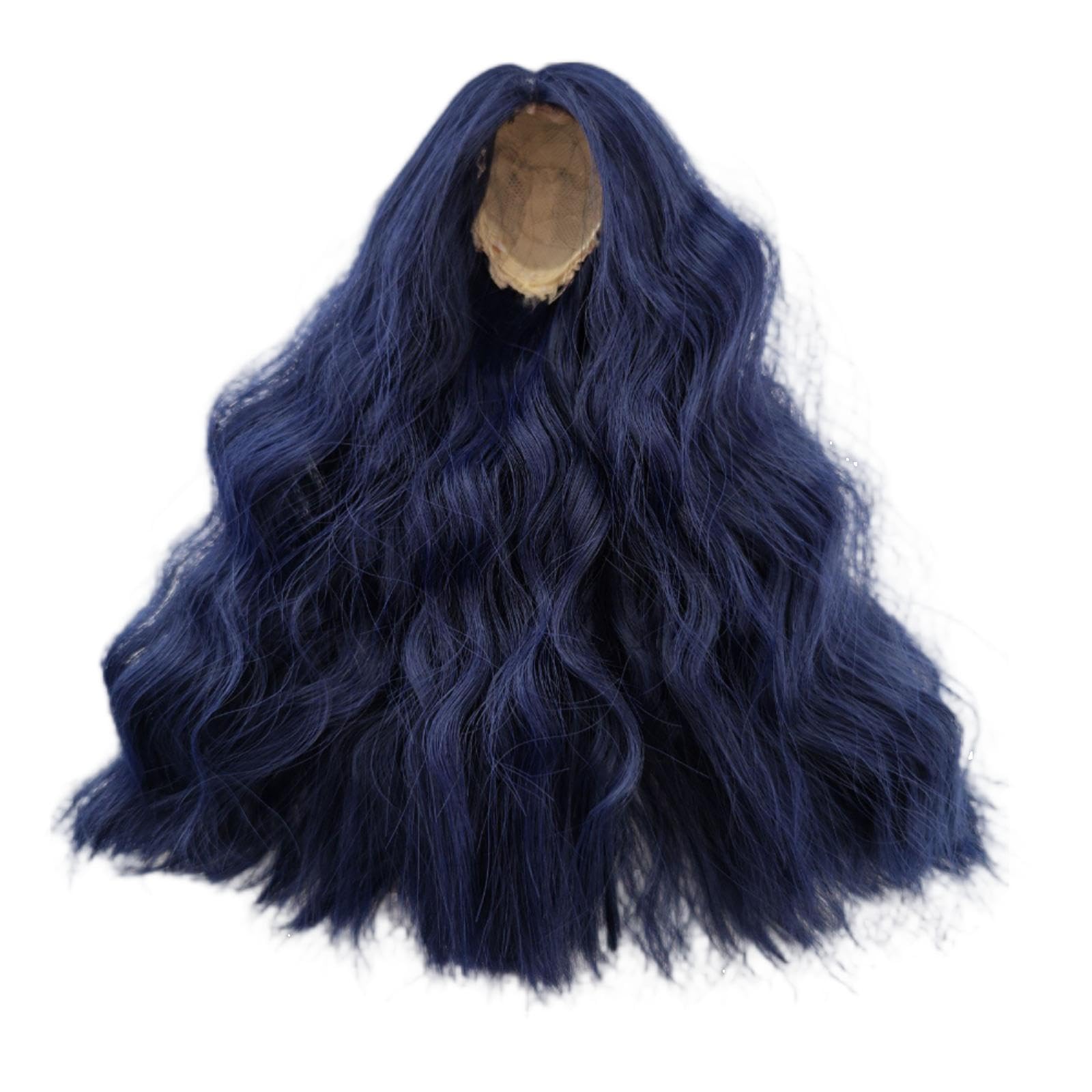 ke er bjd Wig Head Circumference 4.5-5inch (11.5-12cm) Middle Instant roll high Temperature Fiber Hair Dark Blue