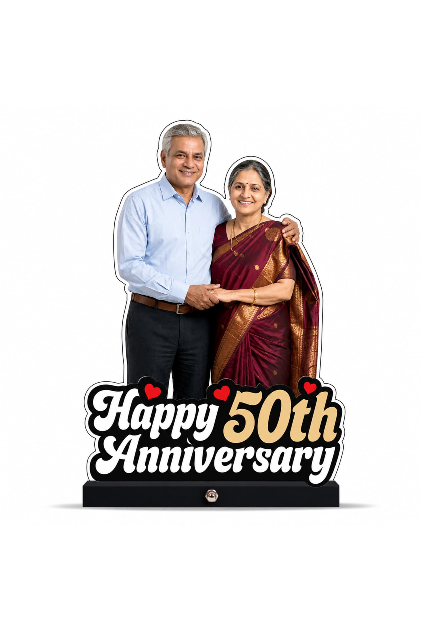 CouplePitara Personalized 50th Anniversary MDF Wooden Standee with