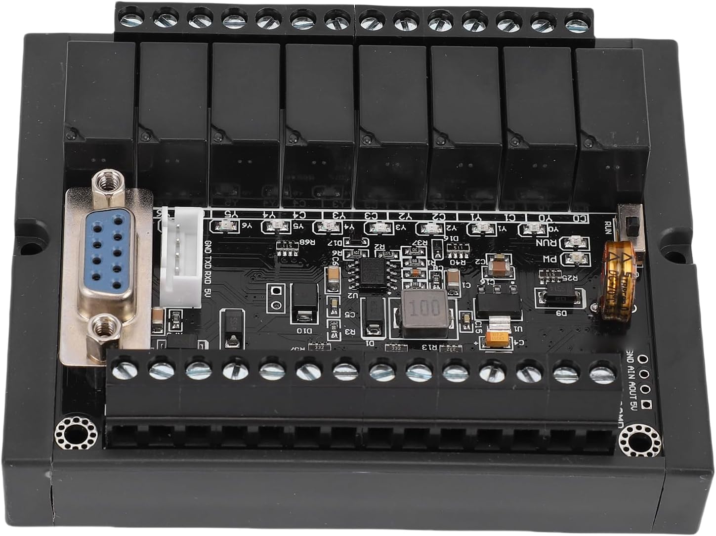 Eujgoov PLC Control Board Industrial Automation Programmable Logic Controller Module with 32Bit MCU Super Encryption for Work2 Software
