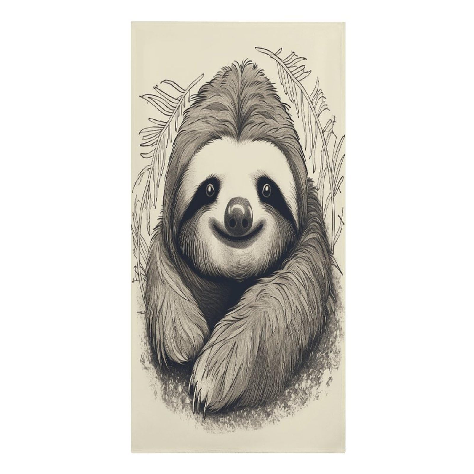 VstaDank Sloth My Spirit Animal Beach Towel Vacation Essentials Sand Free Soft Quick Dry Swim Towels 61"x30" Modern Extra Large Towels Lightweight Microfiber Beach Towel for Swimming Pool