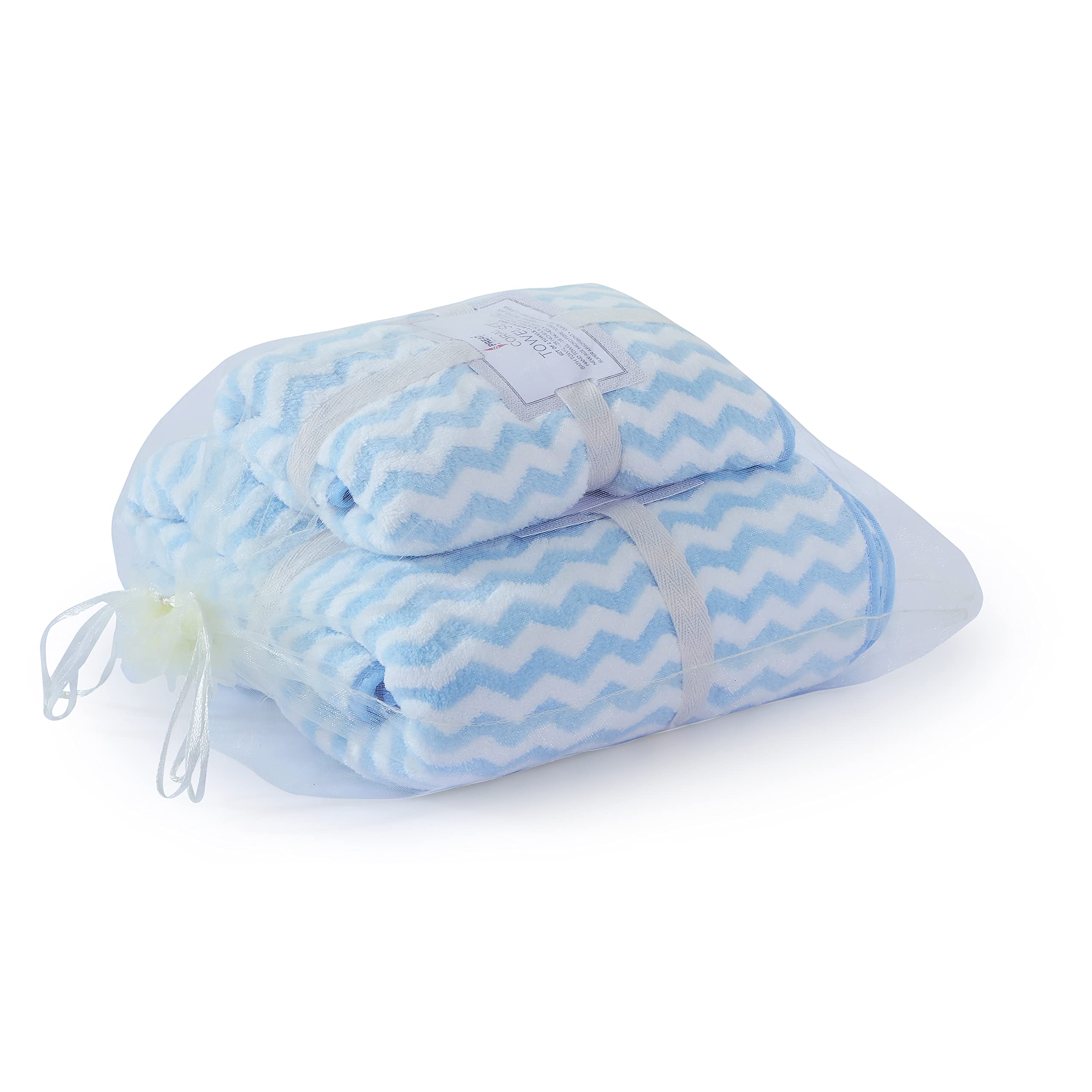 SPREAD SPAIN® Microfiber Wave Coral Towel Gifting Set - Pack of 2 Towels | Quick-Drying and Ultra Absorbent Face & Bath Towel Set | Bath Towel Set for Anniversary & Wedding Gift - Blue (B0BJK6QDQV) Amazon Price History, Amazon Price Tracker