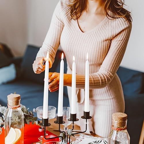 Miniatura 3 de Paquete de 30 velas cónicas blancas - 10 pulgadas sin goteo, sin humo y sin perfume  Larga duración 8 horas  Velas altas vertidas a mano  Velas