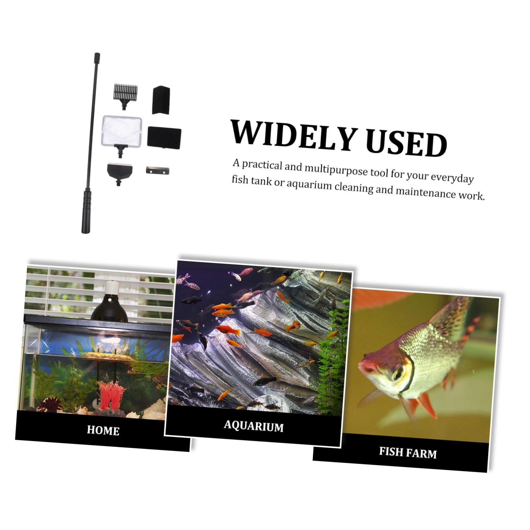 UPKOCH 2 Sätze Aquarium Reinigungsset Fischbehälter Reinigungswerkzeug mit Teleskopstange Einfache Handhabung und Robuste Materialien für Mühelose Pflege Aquariums