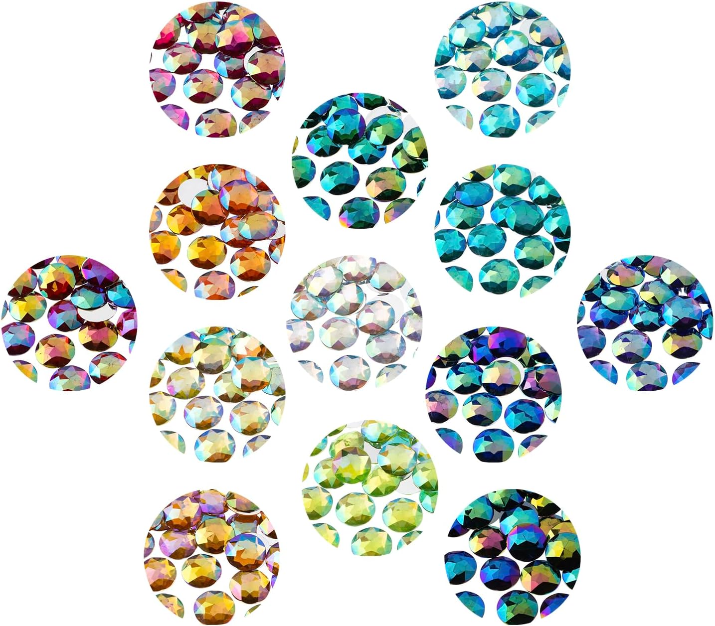 John Bead 100 Pieces 25mm, Crystal AB, Acrylic Round Flat Back Rhinestones for Jewelry Making, DIY Crafts, Nail Art, Face Makeup, Clothes - Image 5