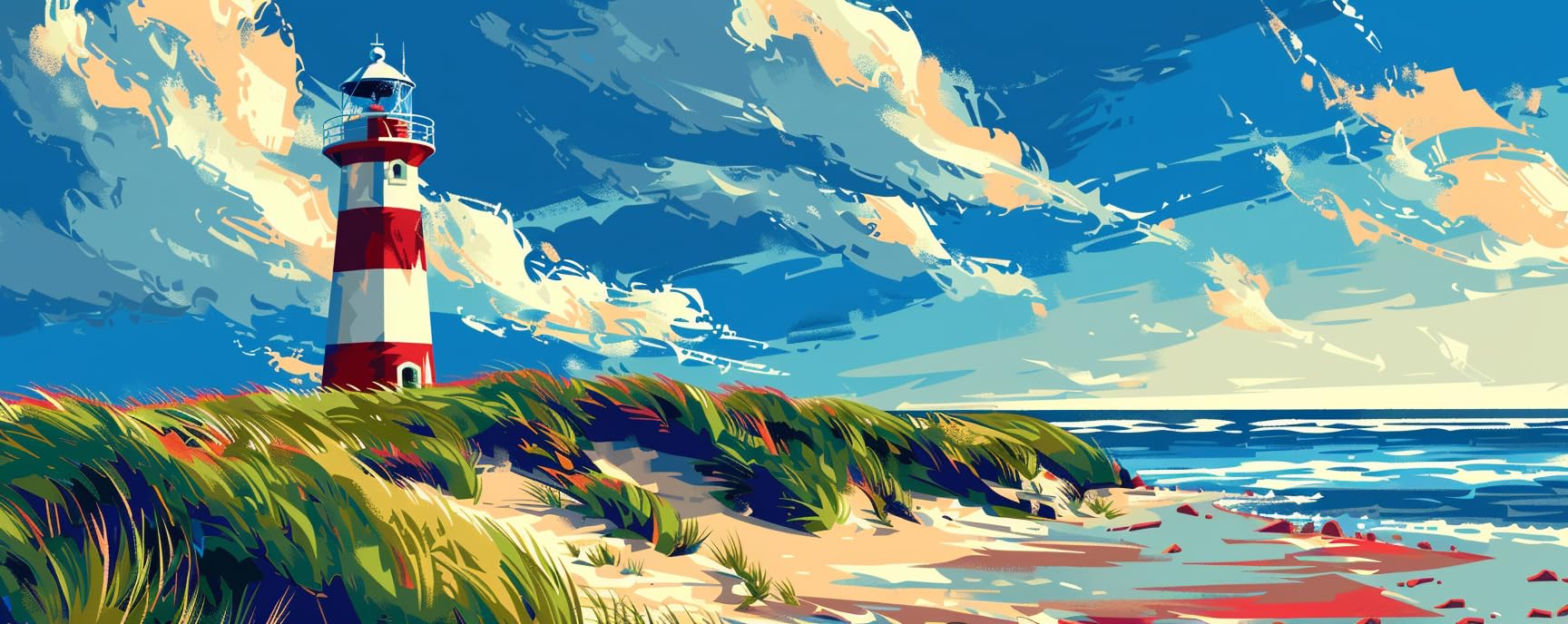 Malen Nach Zahlen Erwachsene Meer Malen Nach Zahlen Erwachsene Leinwand 50x120 cm, Malen Nach Zahlen Leuchtturm Paint By Numbers Ölgemälde Mit 3-Pinseln Und Acrylfarbe Malerei Kits, Ohne Rahmen yf695