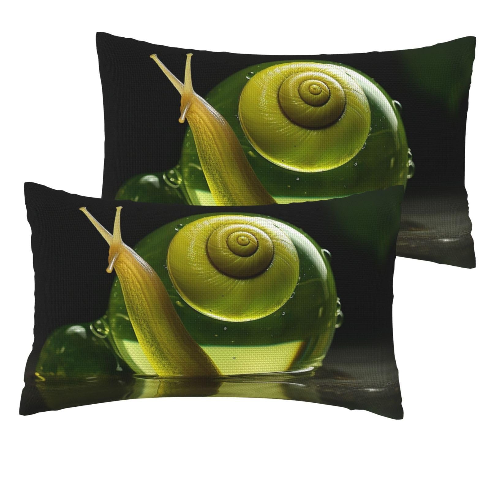 Linen Pillowcases Set of 2 Pillow Shams Breathable Soft Linen Pillow Covers with Envelope Closure Glass Snail Pillowcases Standard Size 30x50 cm Cooling Washed Pillow Cases