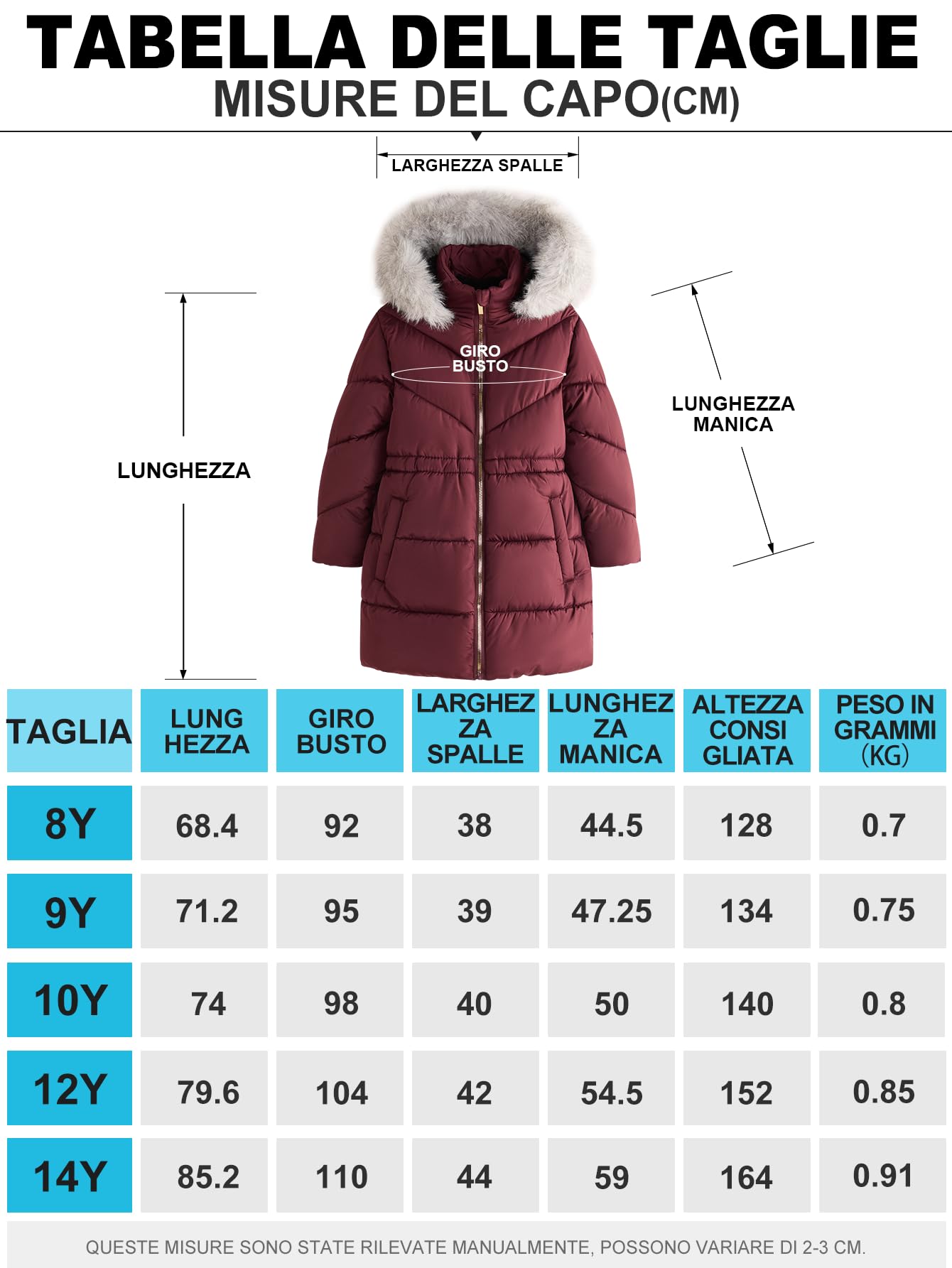 SOLOCOTE Cappotto inverno per ragazze resistente all'acqua con cappuccio trapuntato piumino fodera in Sherpa bordi in pelliccia artificiale pesante lungo Parka per bambini
