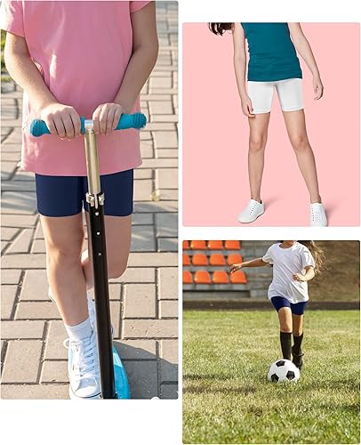 Miniatura 5 de BOOPH Pantalones cortos de ciclismo para niñas, pantalones cortos de baile con volante para niños, paquete de 3