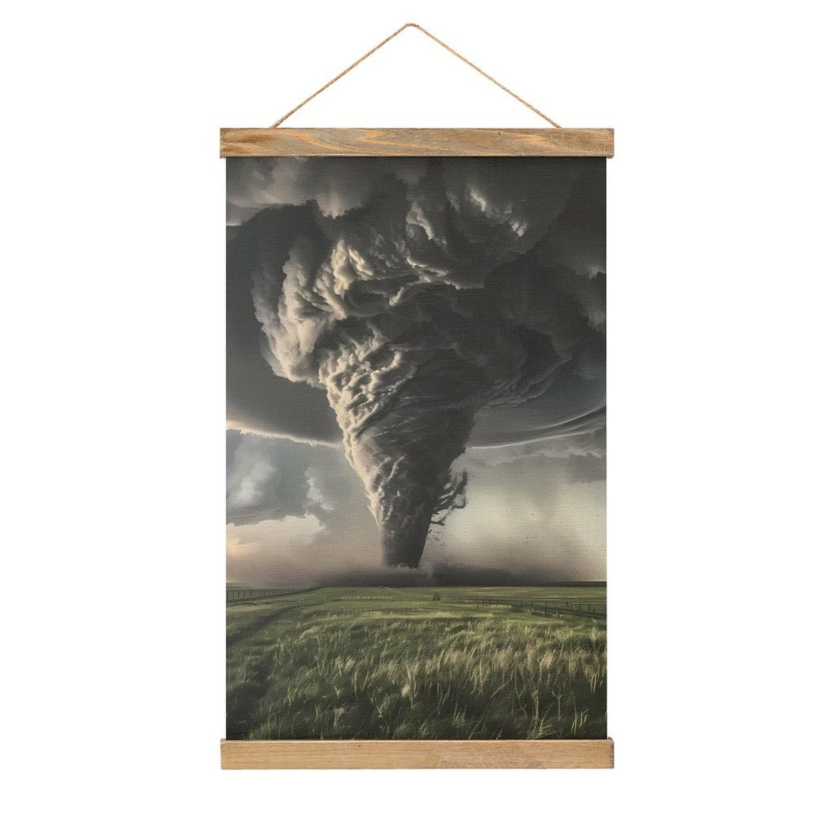 CGSBNGHA Powerful Tornado Wall Art Prints Linen Hanging Painting Scroll Paintings Pictures Decor for Home