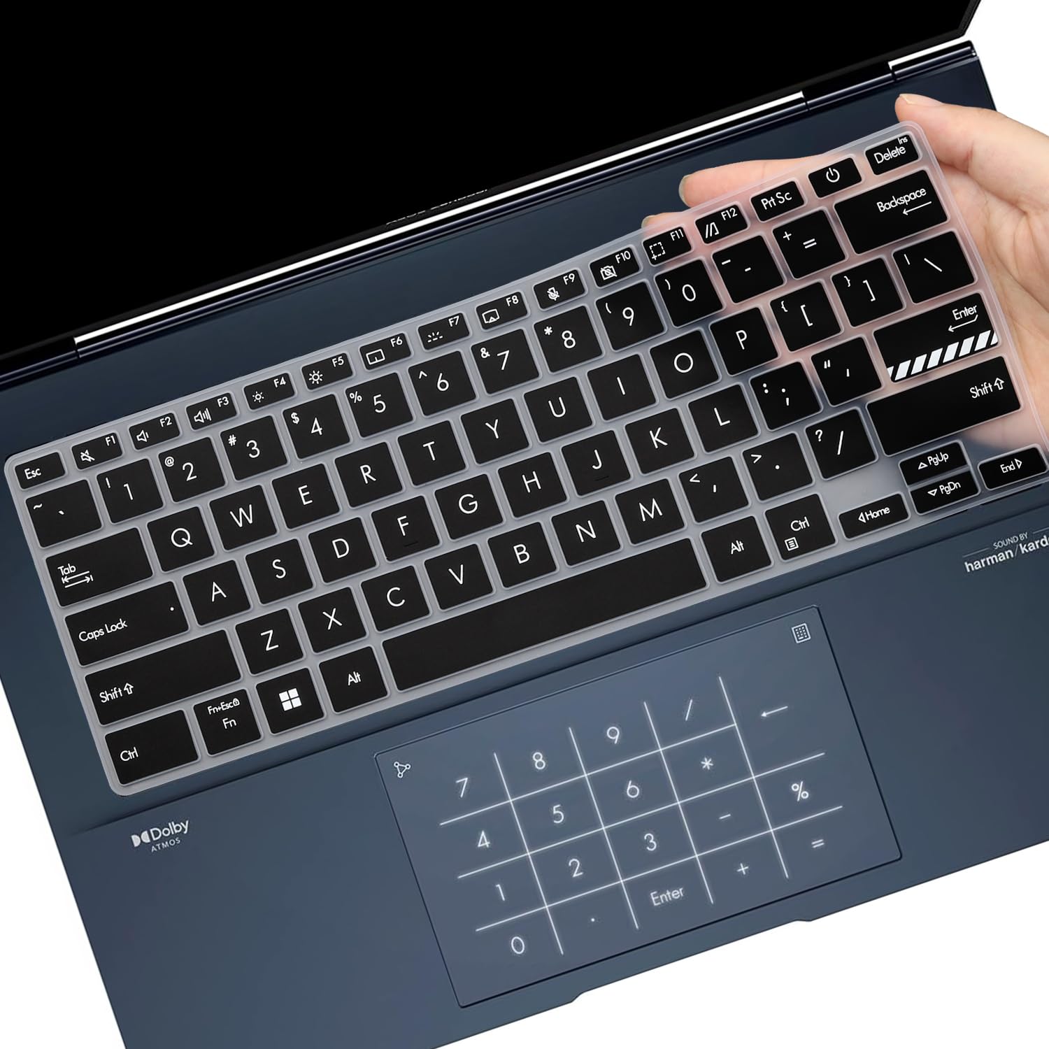 Keyboard Cover Skin for 2024 2023 ASUS ZenBook 14X OLED UX3404 UX3405, ZenBook 14 Q425 Q415 Q410VA Q420 Q420VA, ZenBook Flip 14 OLED UP3404, ZenBook Pro UX6404 14 inch Laptop US Layout (Black)