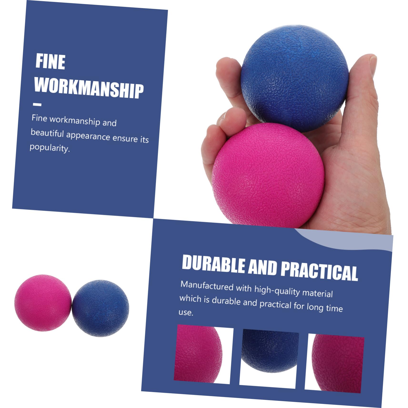 BCOATH Balls 2pcs Set Exercise Ball for Foot Physical Therapy Massage Plantar Massaging Pink Blue